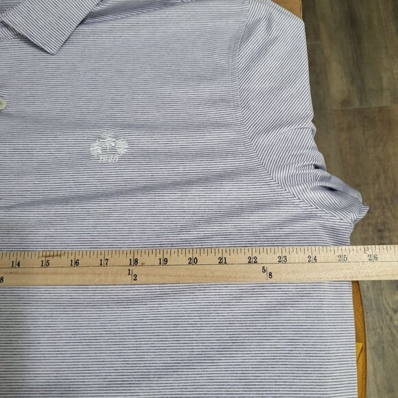 JOHNNIE-O Striped Polo Shirt Mens XL Lavender Purple White Golf Embroidered Logo - Picture 9 of 10